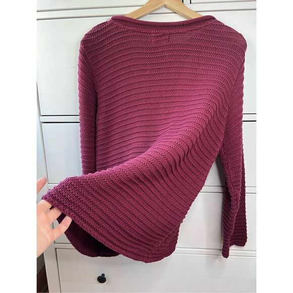 Coldwater Creek 100% cotton knit sweater‎ red-burgundy size XS Christmas winter - Picture 13 of 17